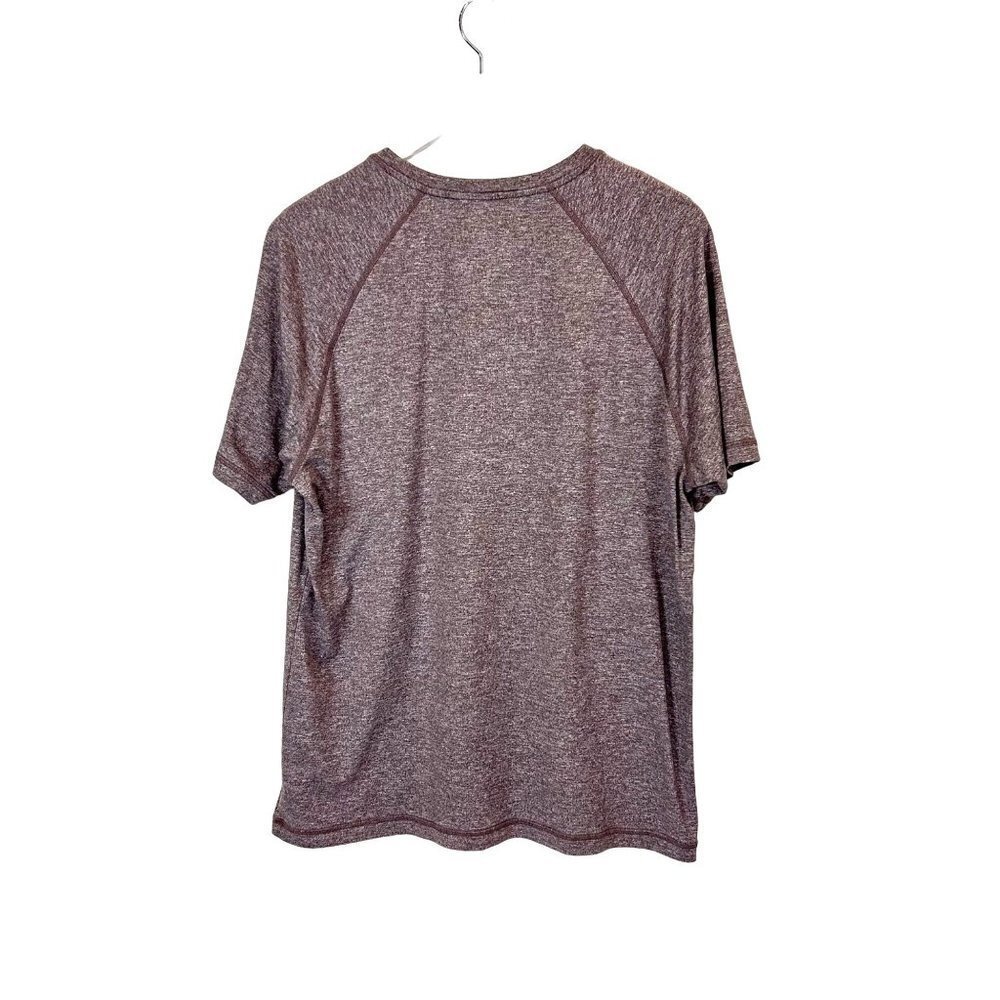 Rhone Rein Top Mens Large Brown/Grey Short Sleeve Heather Stretch Performance - Picture 3 of 6